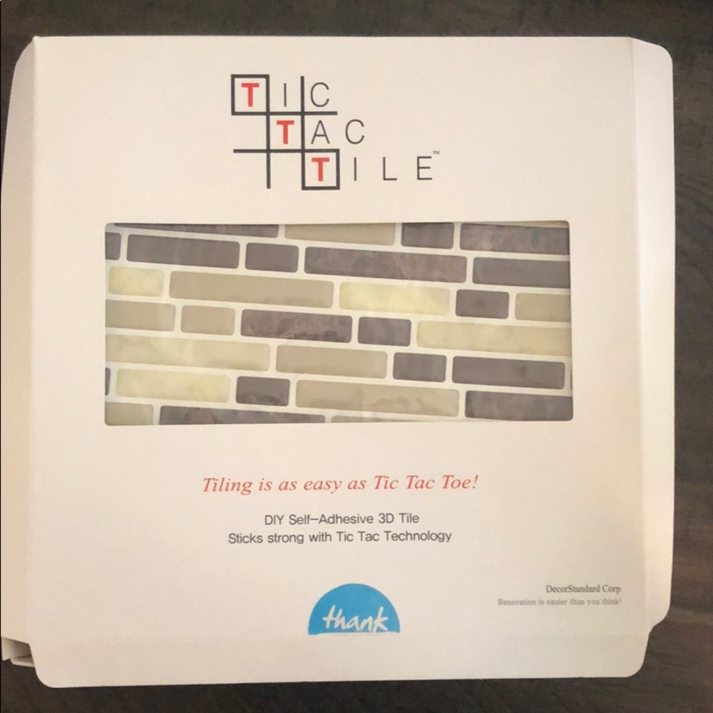 Tic tac tile - peel and stick tile backsplash